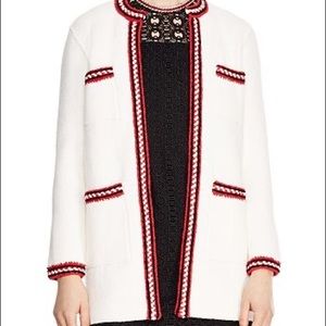SANDRO Luce Chunky Open Front Cardigan Knit Jacket